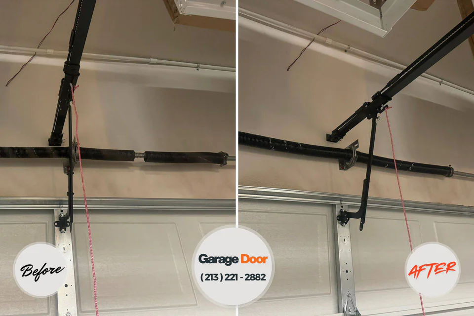 Before and after: garage door repair Fuller Heights, FL